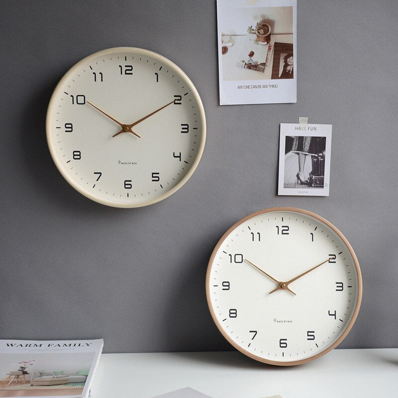 Modern Wall Clock - Scandinavian Wooden Design with Minimalist Aesthetic