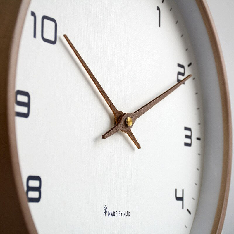 Modern Wall Clock - Scandinavian Wooden Design with Minimalist Aesthetic