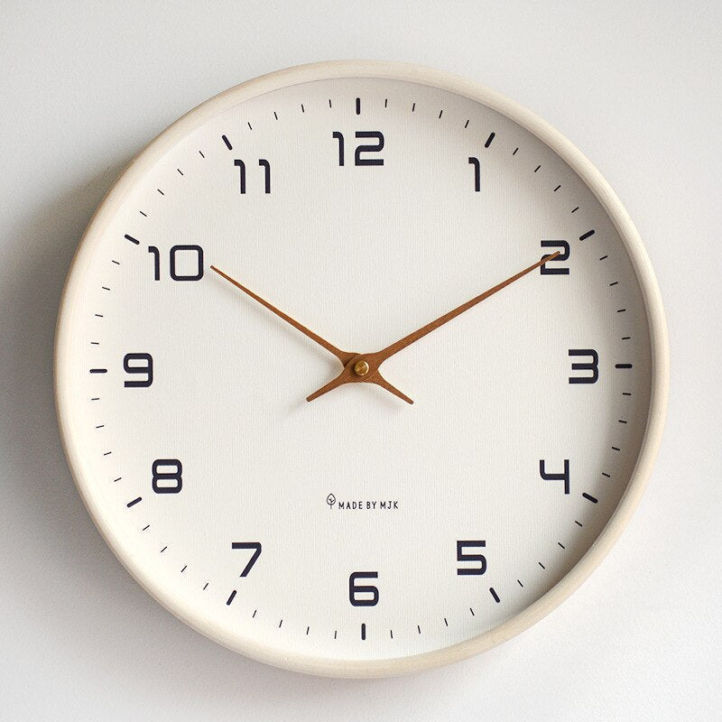Modern Wall Clock - Scandinavian Wooden Design with Minimalist Aesthetic