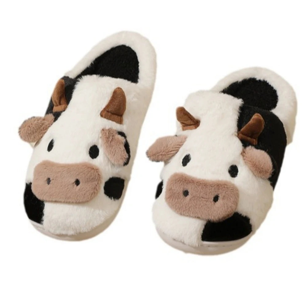 MooVera - Cozy Cartoon Cow Winter Slippers for Couples - Warmest Slippers for Men & Women