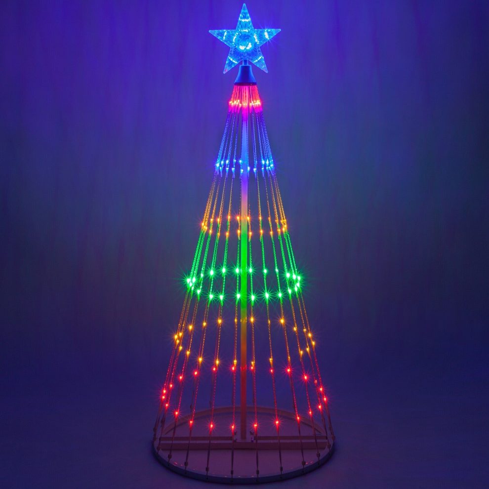 Multicolor LED Animated Outdoor Christmas Tree Lightshow - 150 Lights