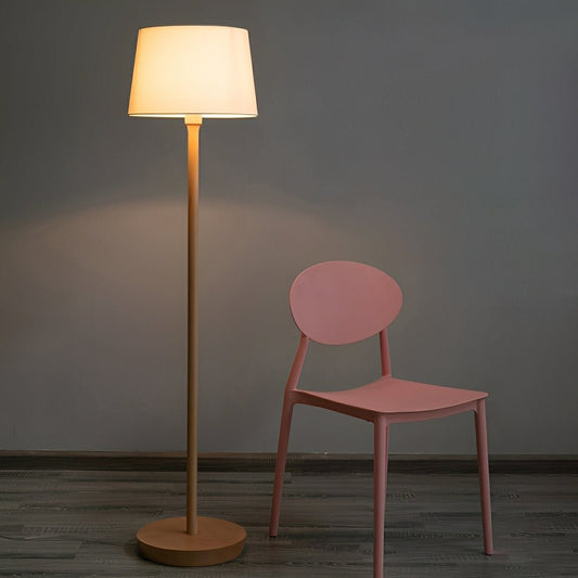 Natural Beech Wood Modern Floor Lamp with Adjustable Brightness for Living Room