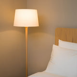 Natural Beech Wood Modern Floor Lamp with Adjustable Brightness for Living Room