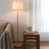 Natural Beech Wood Modern Floor Lamp with Adjustable Brightness for Living Room