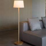 Natural Beech Wood Modern Floor Lamp with Adjustable Brightness for Living Room