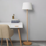 Natural Beech Wood Modern Floor Lamp with Adjustable Brightness for Living Room