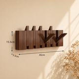 Natural Wood Wall-Mounted Piano Hanger Rack for Space-Saving