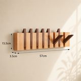 Natural Wood Wall-Mounted Piano Hanger Rack for Space-Saving