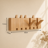 Natural Wood Wall-Mounted Piano Hanger Rack for Space-Saving