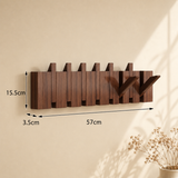 Natural Wood Wall-Mounted Piano Hanger Rack for Space-Saving