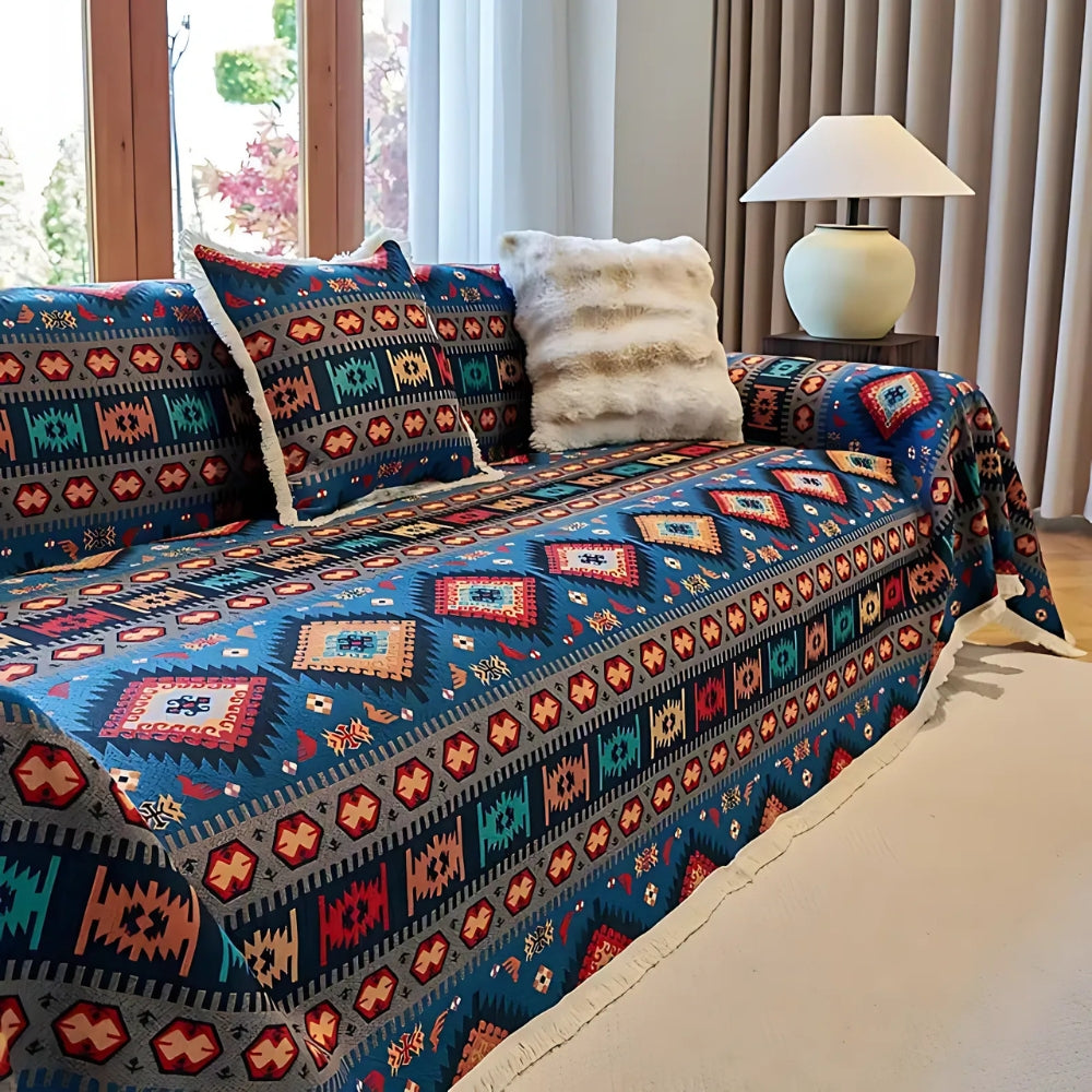 Nomad Dream - Vintage Boho Sofa Cover for Pets, Geometric Design