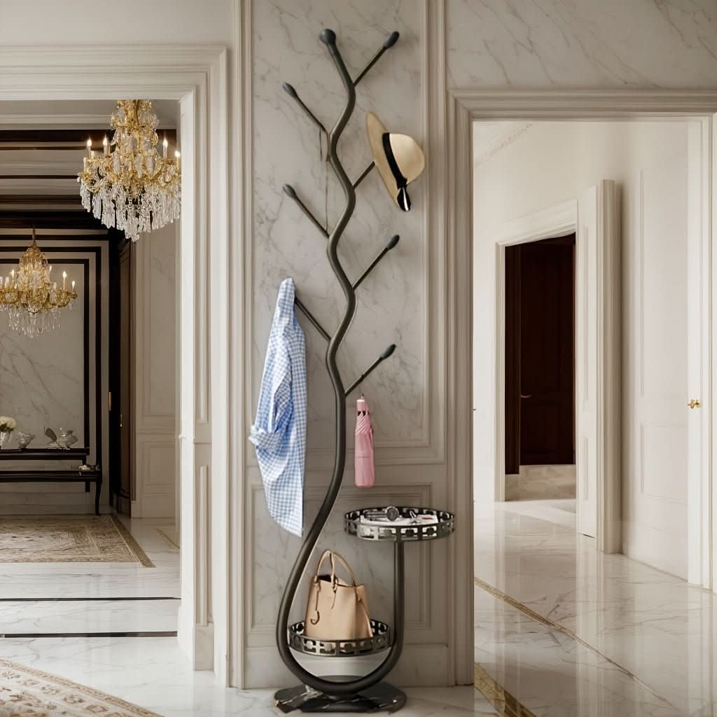 Nordic Elegance - Stylish Iron Tree Coat Rack Stand