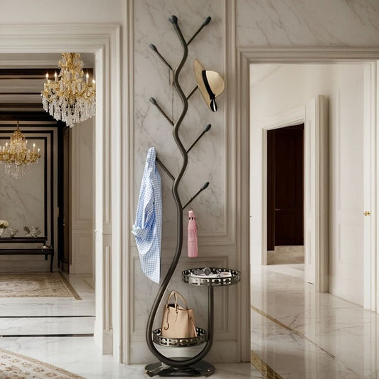 Nordic Elegance - Stylish Iron Tree Coat Rack Stand