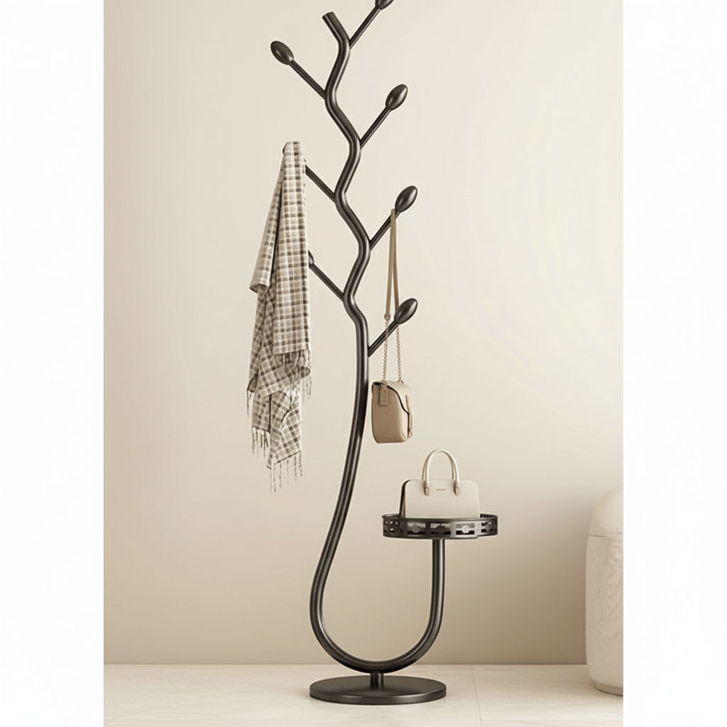 Nordic Elegance - Stylish Iron Tree Coat Rack Stand