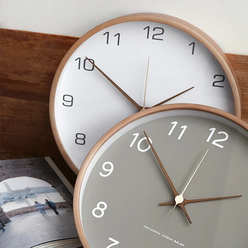 Nordic Round Wall Clock - Modern Silent Quartz Home Décor