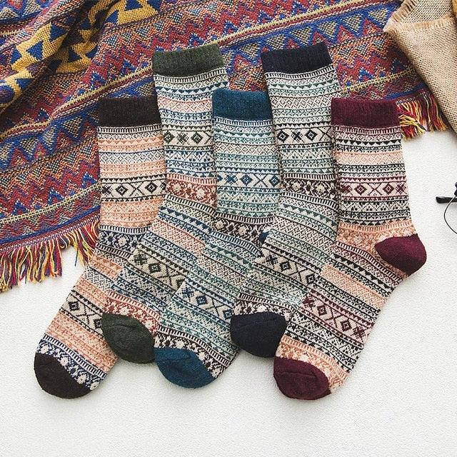 Nordic Winter Socks - Cozy Wool Blend with Scandinavian Patterns