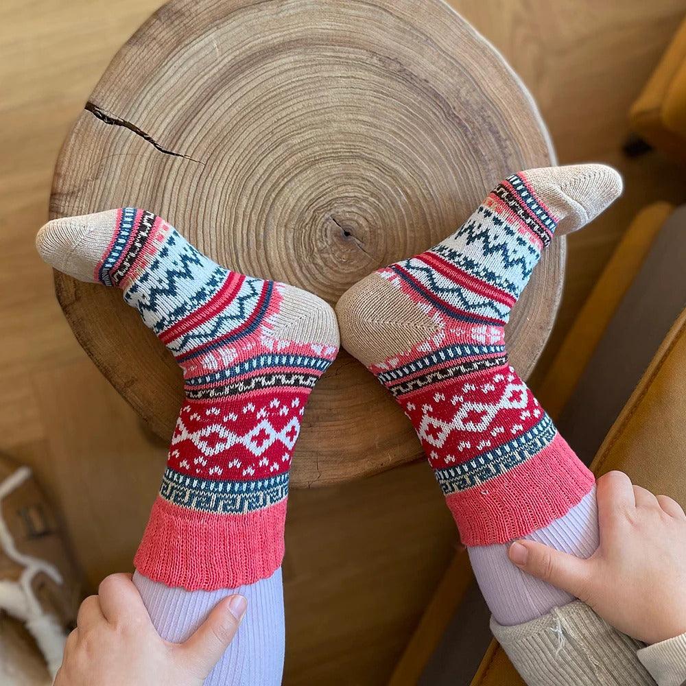 Nordic Winter Socks - Cozy Wool Blend with Scandinavian Patterns