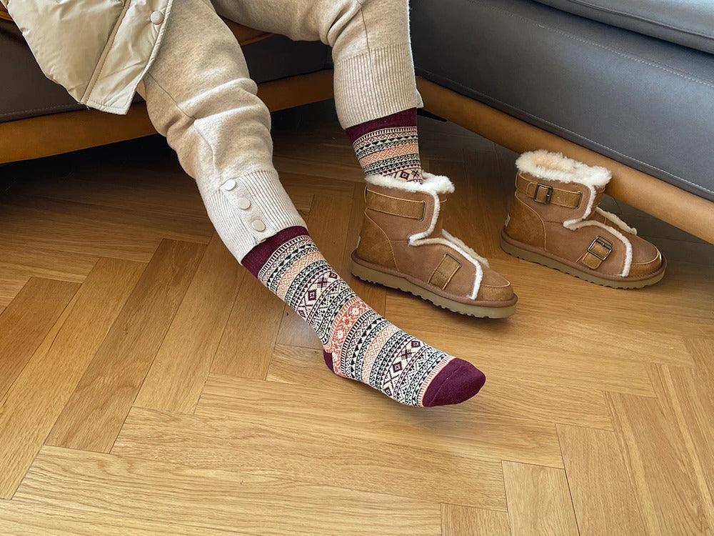 Nordic Winter Socks - Cozy Wool Blend with Scandinavian Patterns