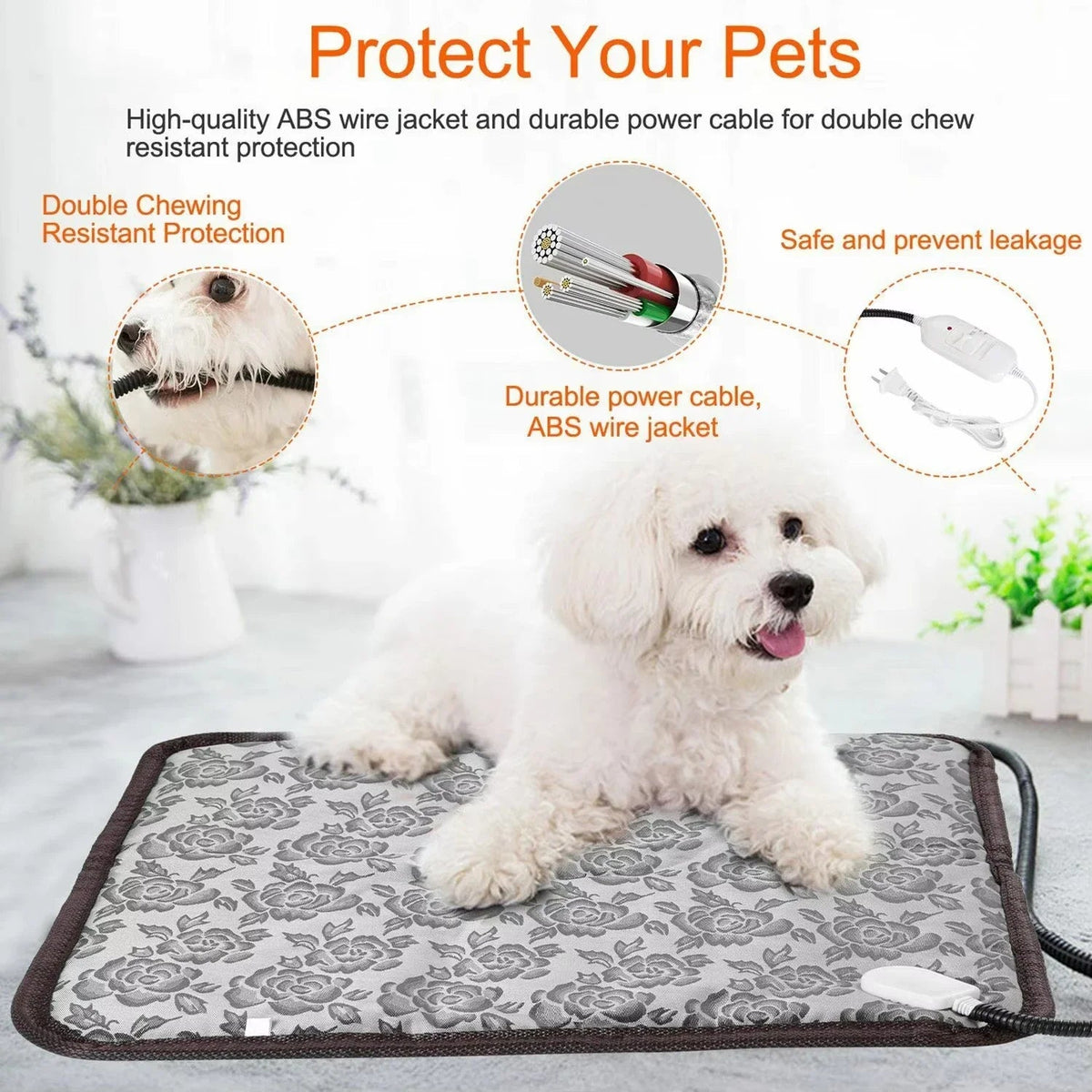 PawTherm - Waterproof Pet Heating Pad with Adjustable Temperature