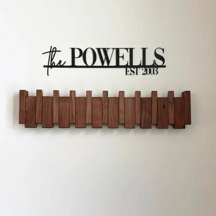 Piano Shaped Wooden Coat Hanger - Stylish Wall Mounted Rack with 4-8 Hooks