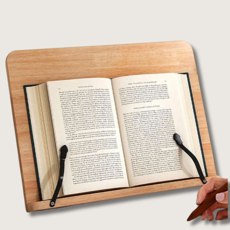 Pine Wood Adjustable Book Stand for Hands-Free Reading