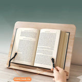 Pine Wood Adjustable Book Stand for Hands-Free Reading