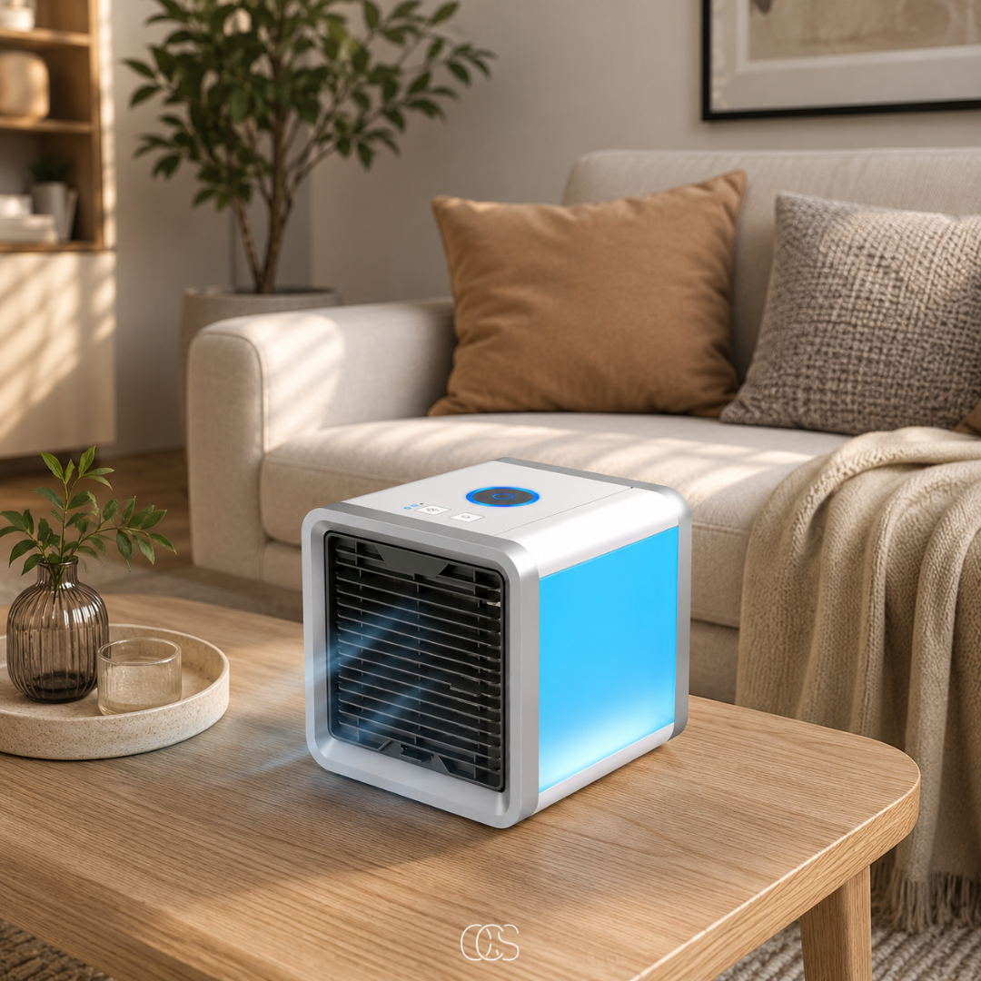 Portable Air Cooler - 3-in-1 Evaporative Cooling Fan with LED Light
