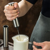 Portable Electric Milk Frother - Cordless Handheld Foam Mixer