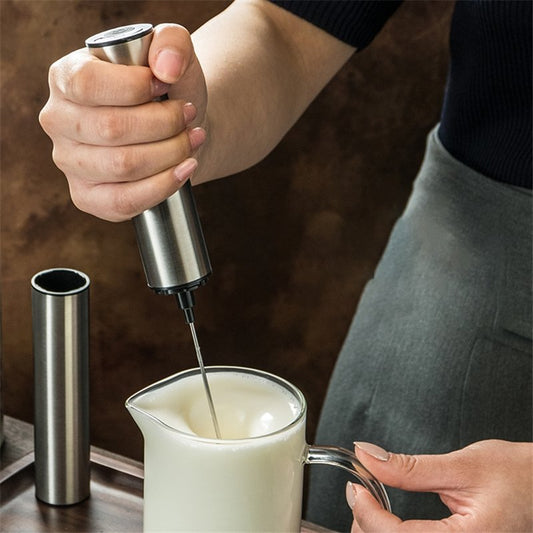 Portable Electric Milk Frother - Cordless Handheld Foam Mixer