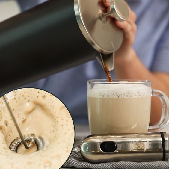 Portable Electric Milk Frother - Cordless Handheld Foam Mixer