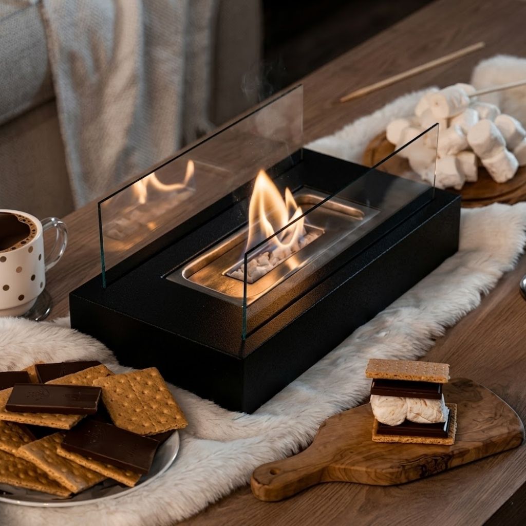 Portable Smokeless Fire Pit Tabletop - Elegant Outdoor & Indoor Use