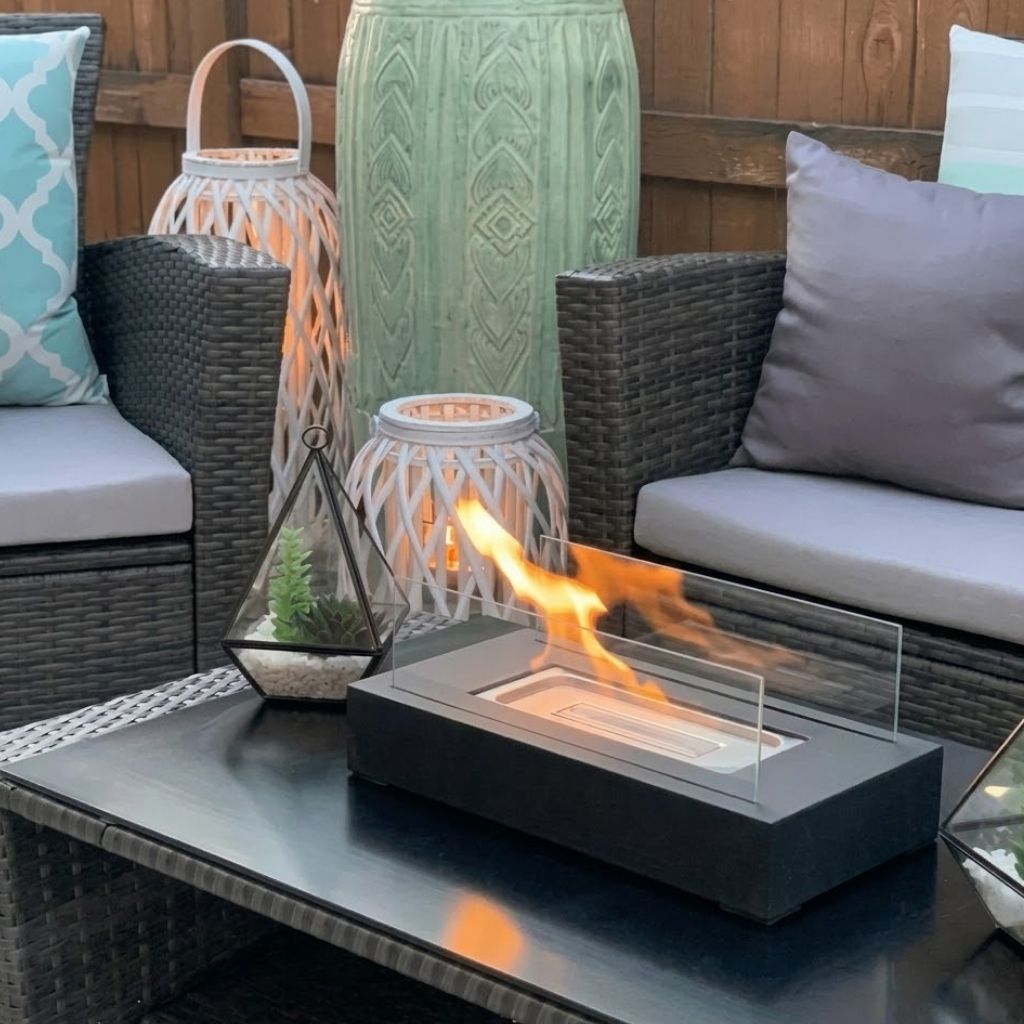 Portable Smokeless Fire Pit Tabletop - Elegant Outdoor & Indoor Use