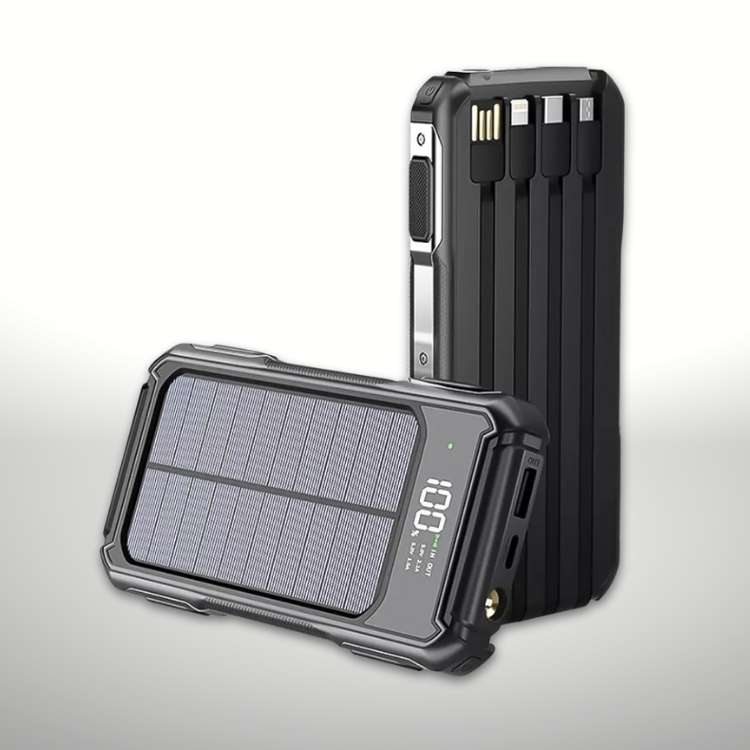 PowerFlex - 20,000mAh Portable Solar Phone Charger with Fast USB Charging