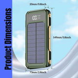 PowerFlex - 20,000mAh Portable Solar Phone Charger with Fast USB Charging