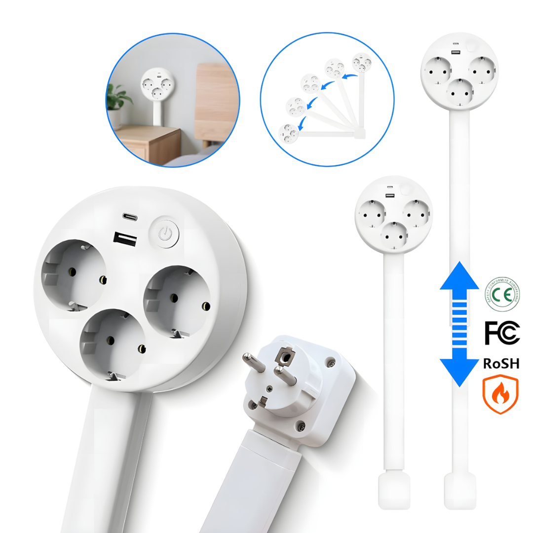 PowerReach - Extendable Smart Socket with USB Charging Ports