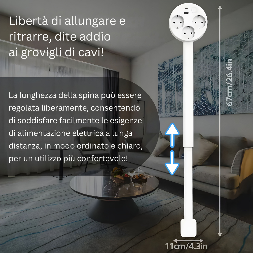 PowerReach - Extendable Smart Socket with USB Charging Ports