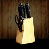 Premium 7-Piece Knife Set with Wooden Stand & Stainless Steel Blades