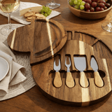 Premium Acacia Wood Charcuterie Board Set with Bowls & Knives