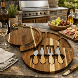 Premium Acacia Wood Charcuterie Board Set with Bowls & Knives