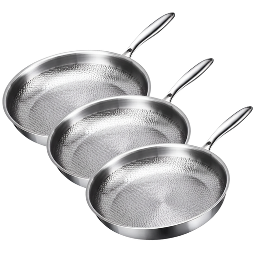 Premium Titanium Cookware Set - 3-Piece Non-Stick Pots and Pans Set, Induction Compatible