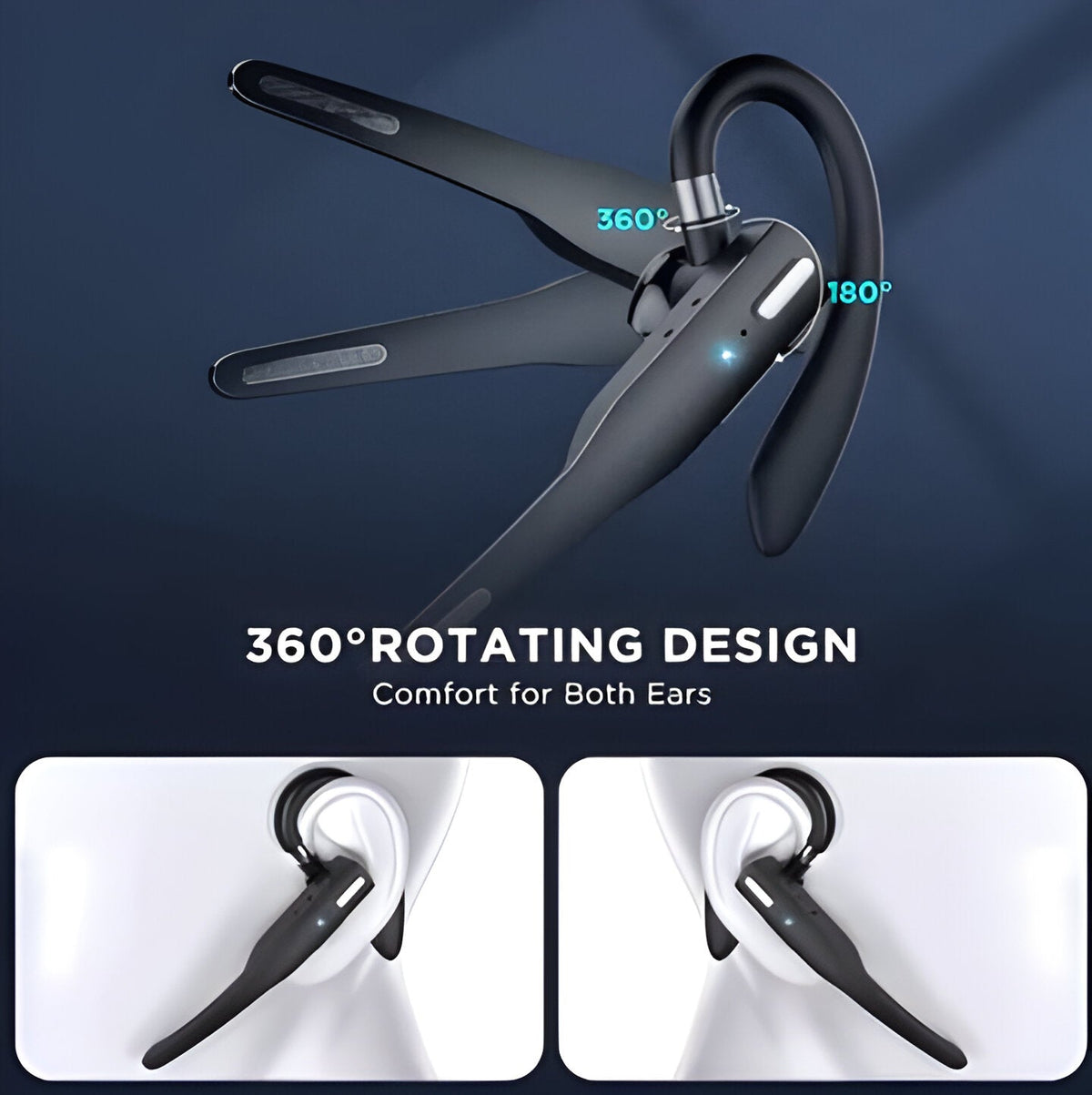Premium Wireless Bluetooth Headset with Noise Cancelling & Dual Microphone