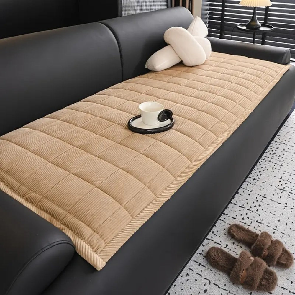Quilted Sofa Protection Mat - Anti-Slip Comfort & Style