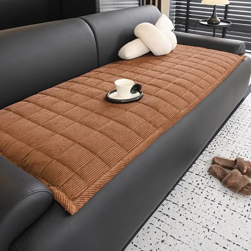 Quilted Sofa Protection Mat - Anti-Slip Comfort & Style