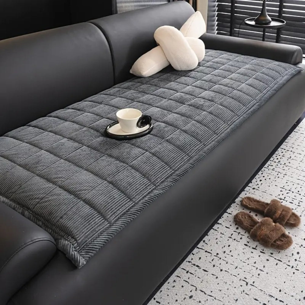 Quilted Sofa Protection Mat - Anti-Slip Comfort & Style