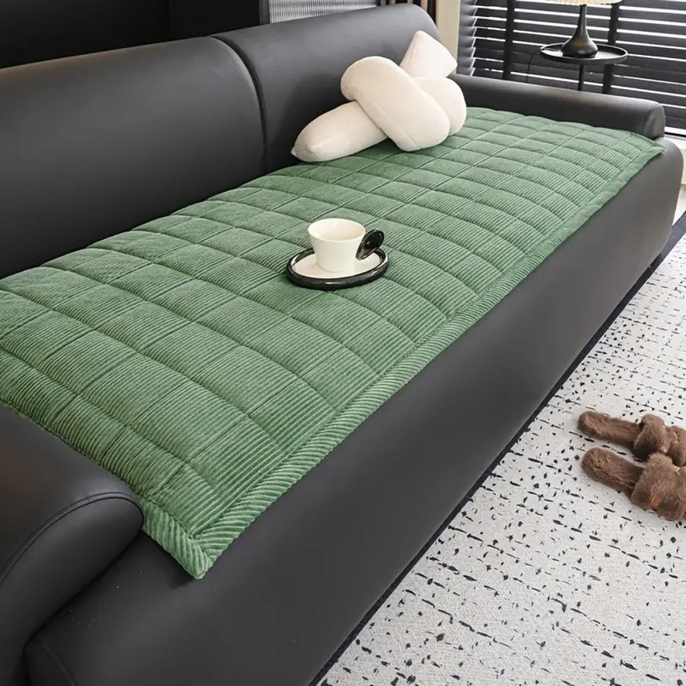 Quilted Sofa Protection Mat - Anti-Slip Comfort & Style