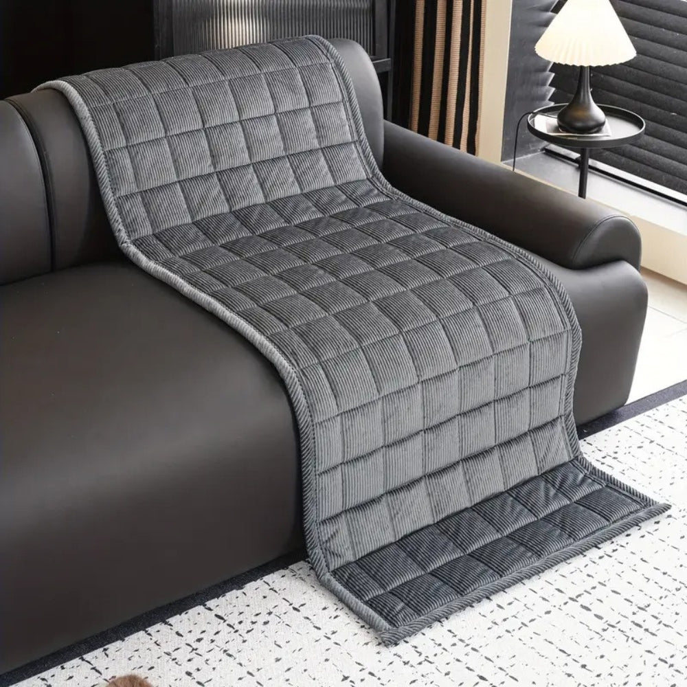 Quilted Sofa Protection Mat - Anti-Slip Comfort & Style
