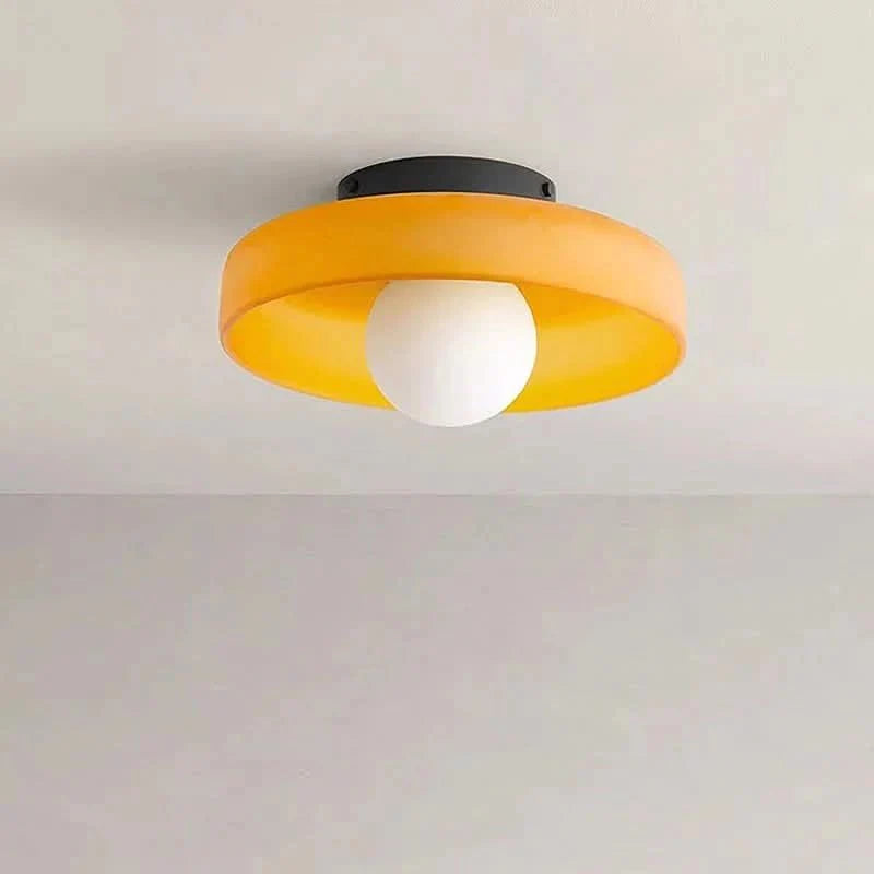Scandinavian Glass Ceiling Lamp - Modern LED Flush Light Fixture