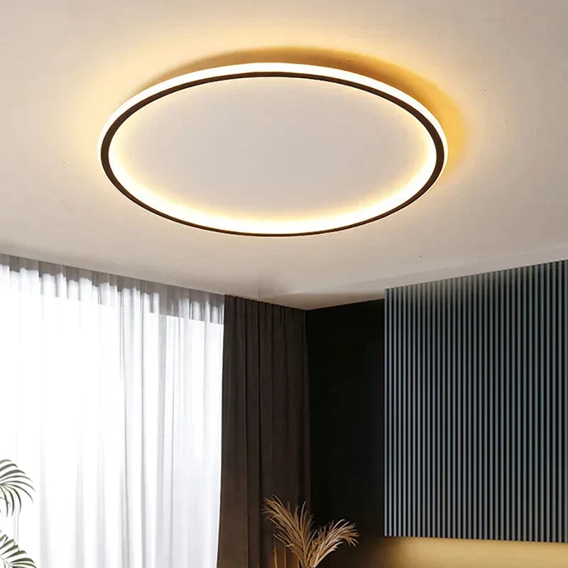 Scandinavian Round LED Ceiling Light Fixture - Dimmable Modern Flush Mount