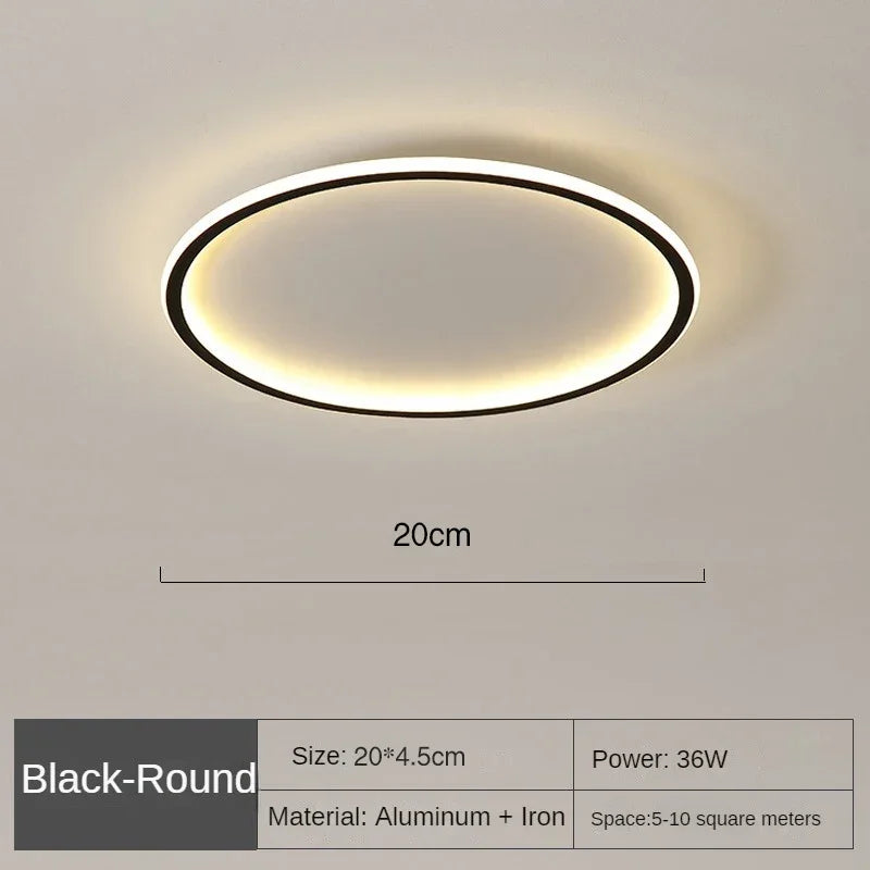 Scandinavian Round LED Ceiling Light Fixture - Dimmable Modern Flush Mount