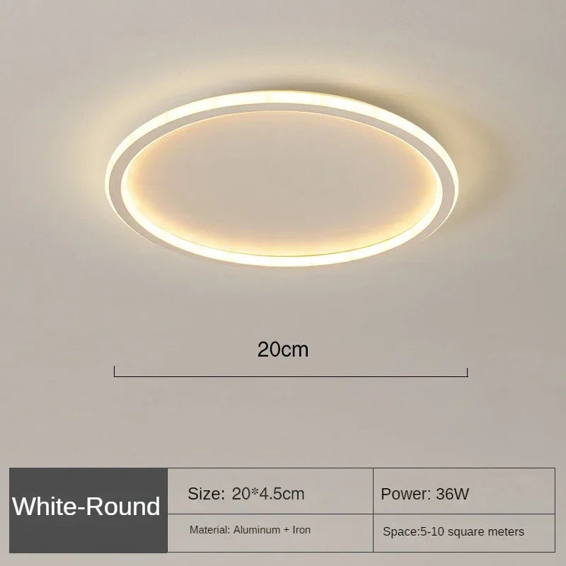 Scandinavian Round LED Ceiling Light Fixture - Dimmable Modern Flush Mount